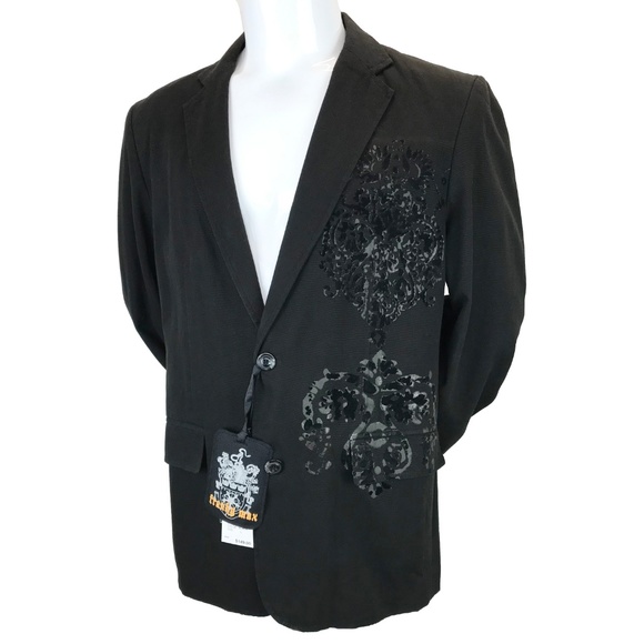 Franky Max Black Studded Grunge Blazer Jacket XL - Picture 2 of 6